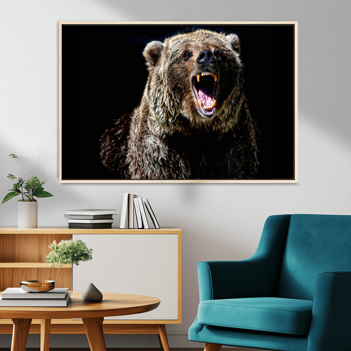 Grizzly Bear Canvas Print | Wildlife Wall Art for Cabin