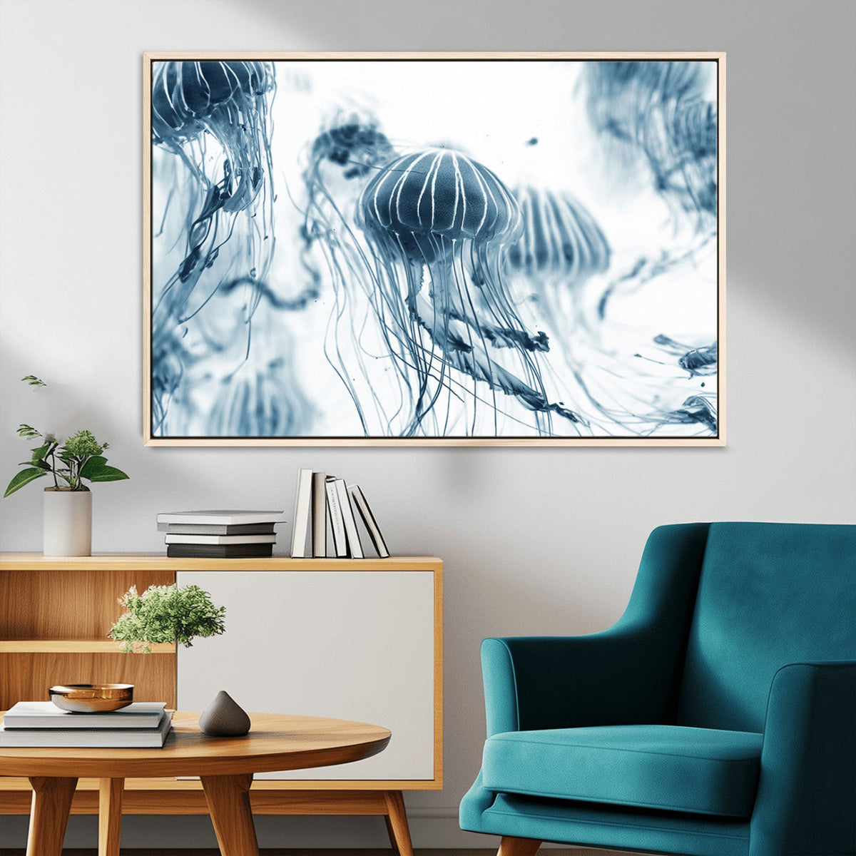 Abstract Jellyfish Canvas Print Wall Art