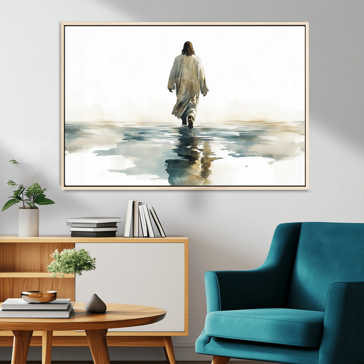 Abstract Jesus Wall Art Canvas Print, Christian Wall Art,
