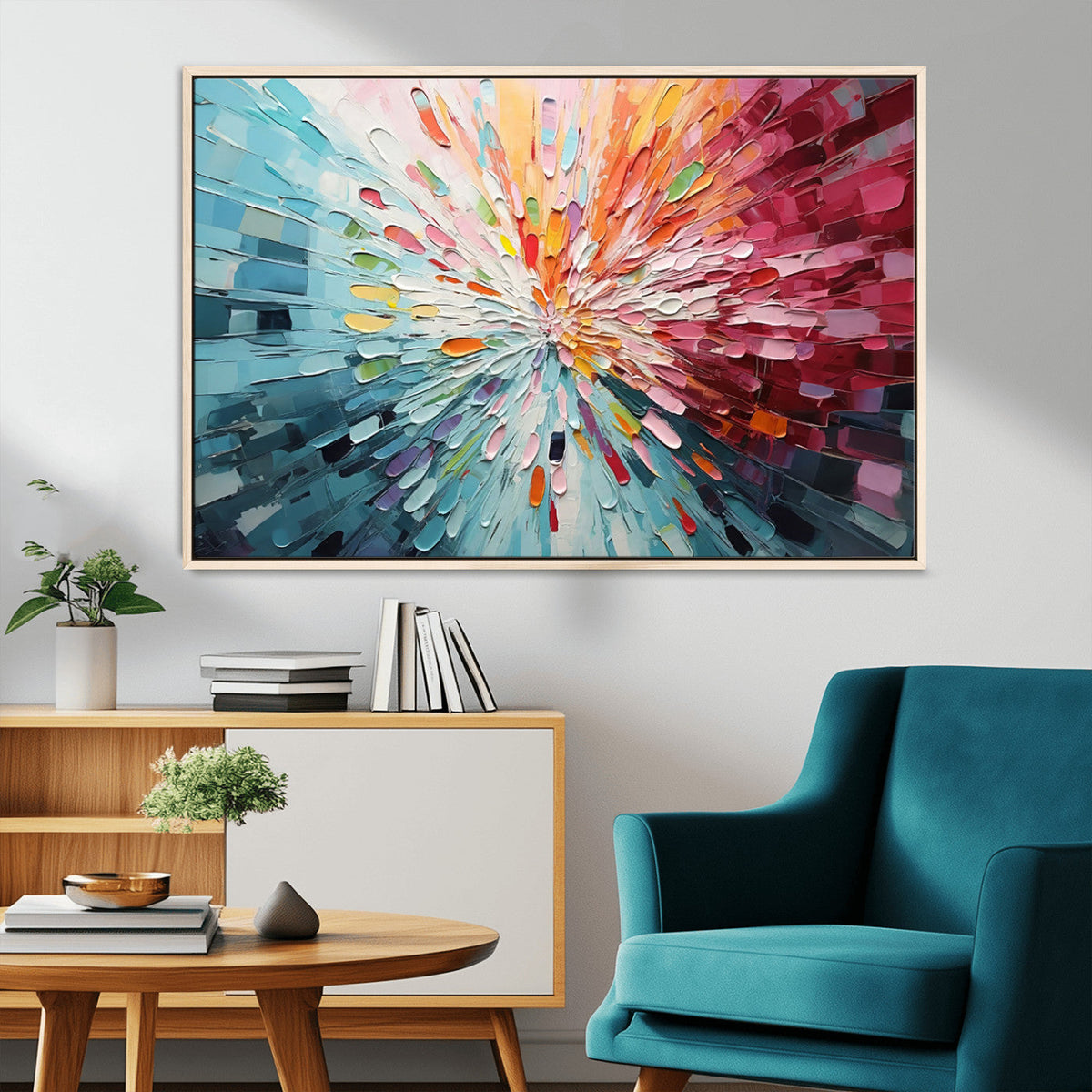 Radiant Bloom Abstract Floral Wall Art Canvas Print -