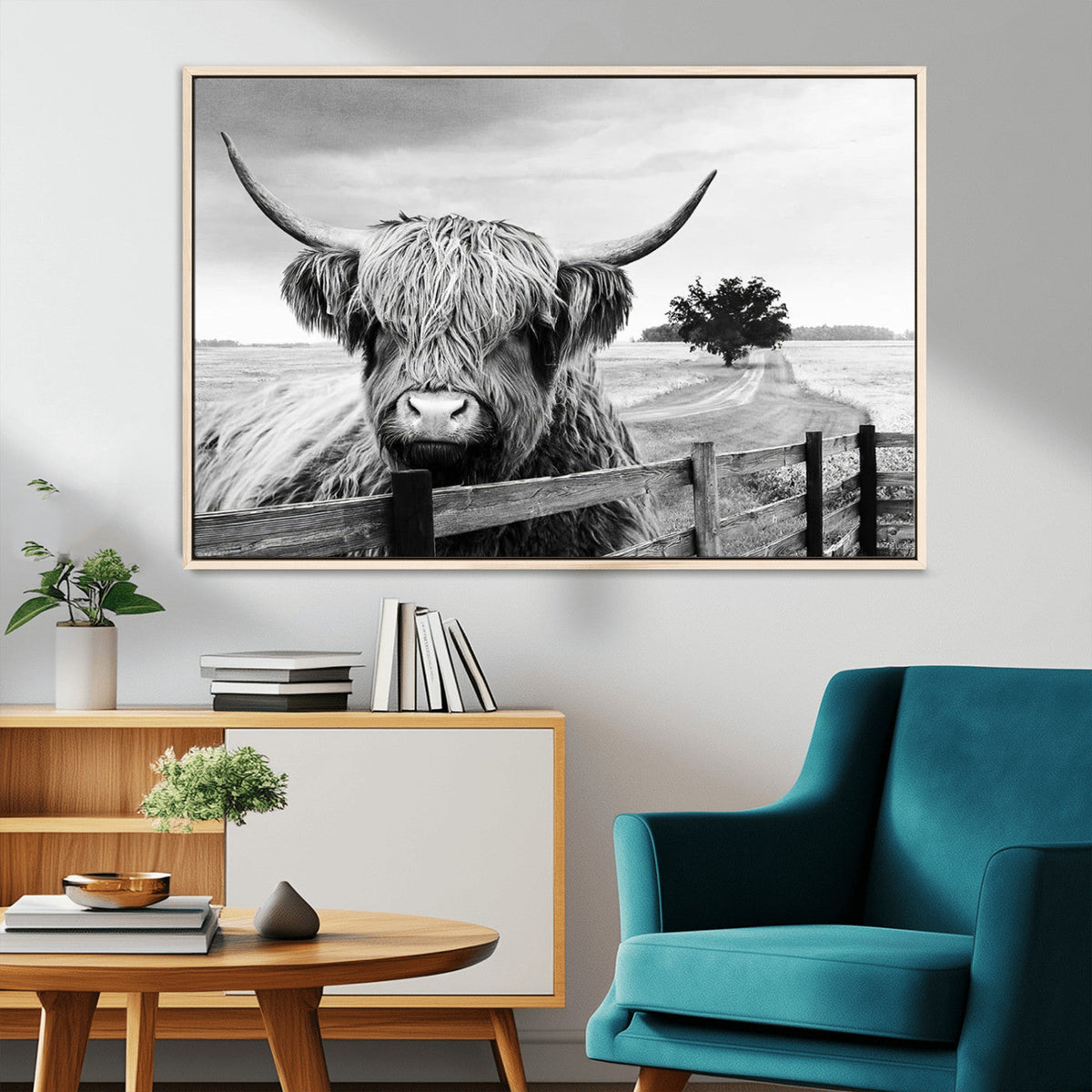 Scottish Highland Cow Wall Art | Rustic Farmhouse Décor |