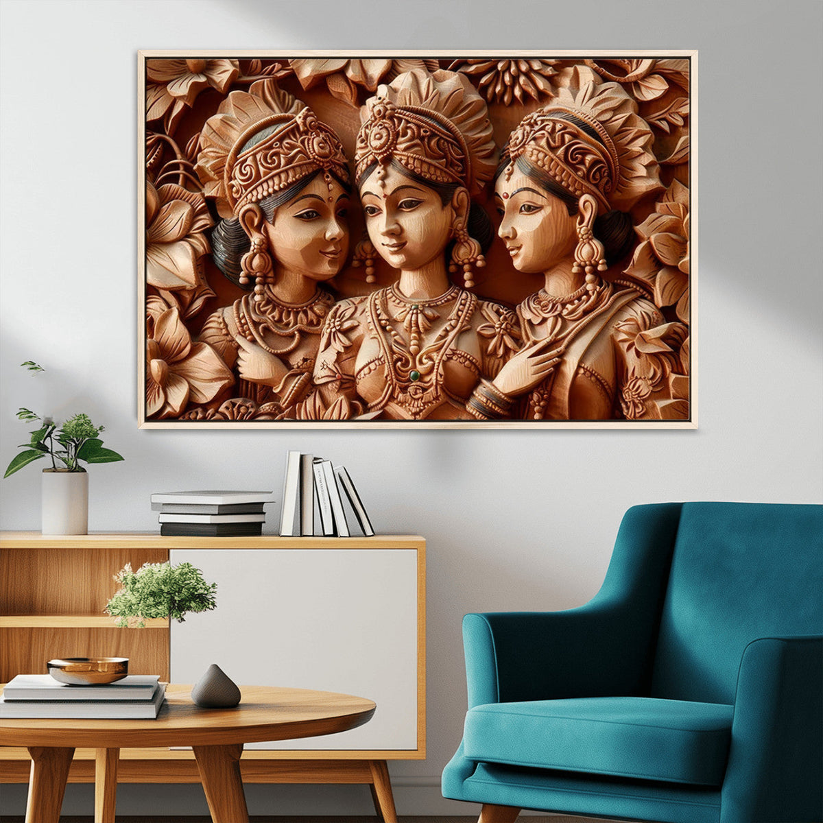 Indian Woman Statue Wall Art Canvas Print