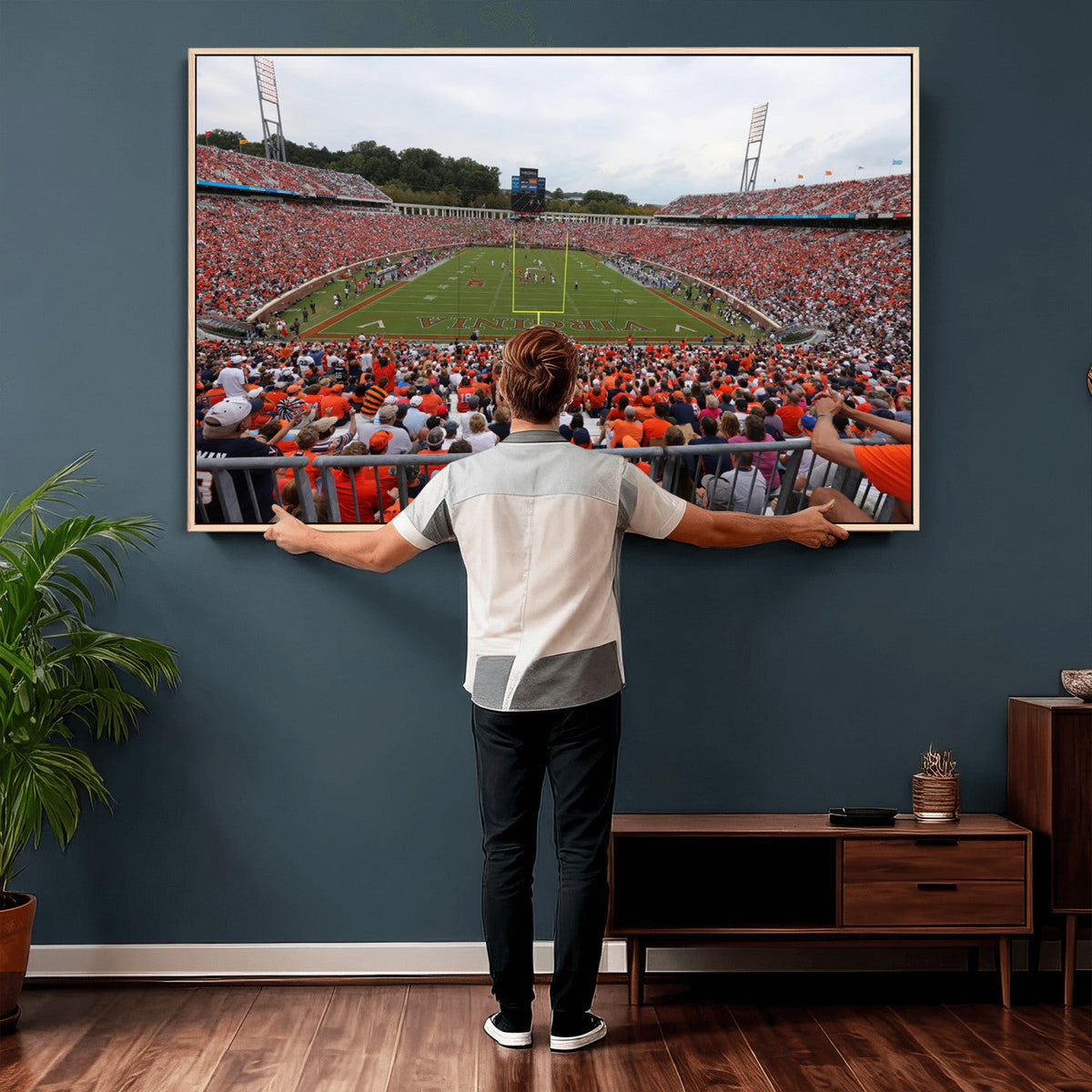 Virginia Cavaliers Football Team Print - Charlottesville Scott Stadium Print Wall Art Canvas