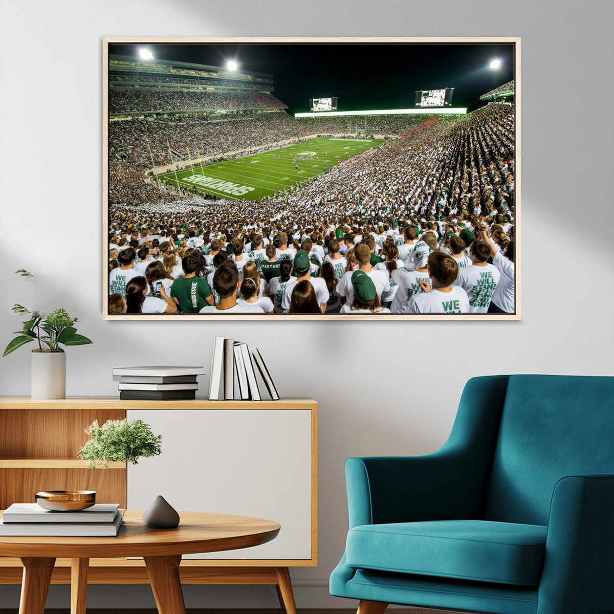 Michigan State Spartans Football Canvas Print - East Lansing