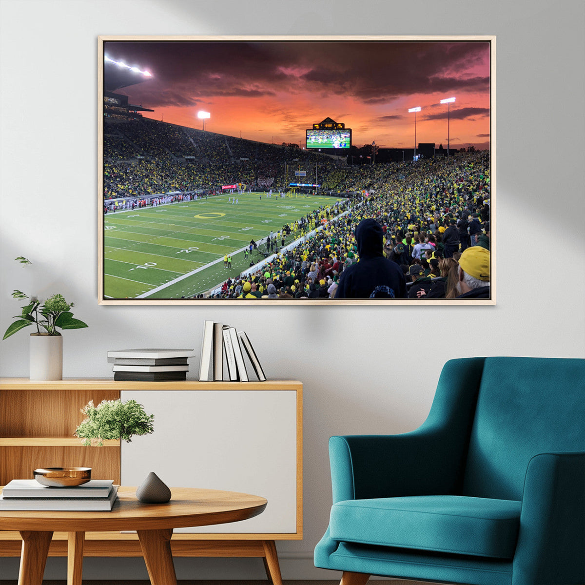 Eugene Autzen Stadium Canvas Wall Art Print – Sunset Over