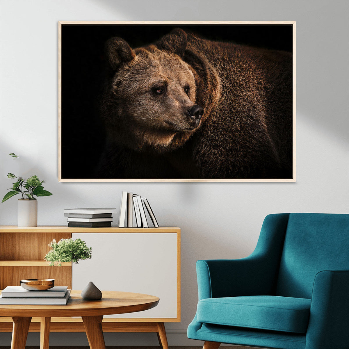 Wild Grizzly 399 Bear Canvas Wall Art Print, Bear Animal