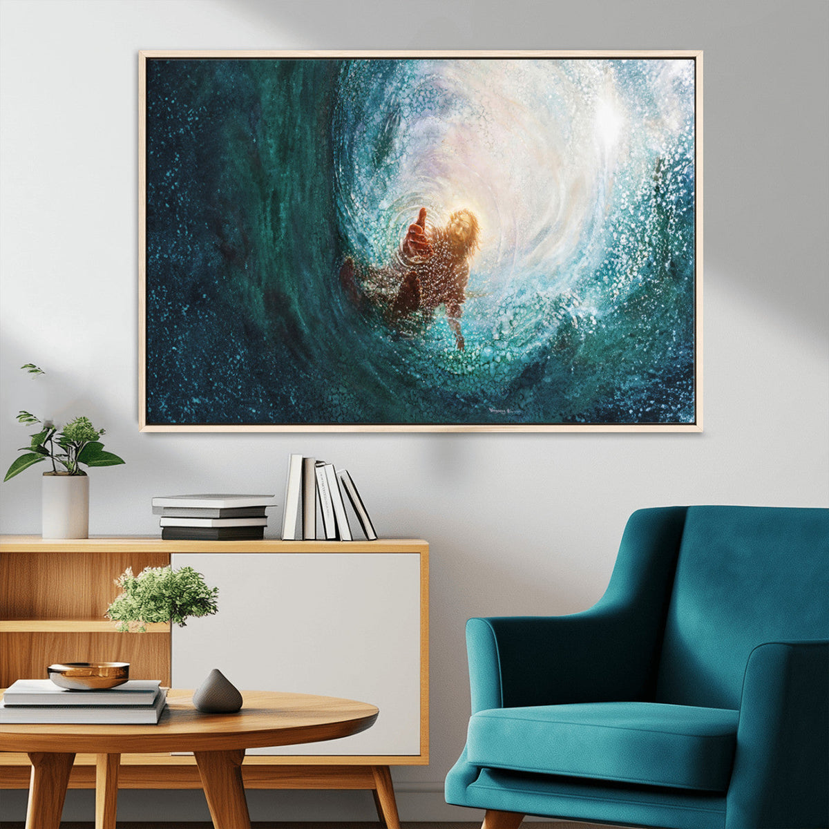 Powerful Jesus Canvas Print - Hand of Salvation,