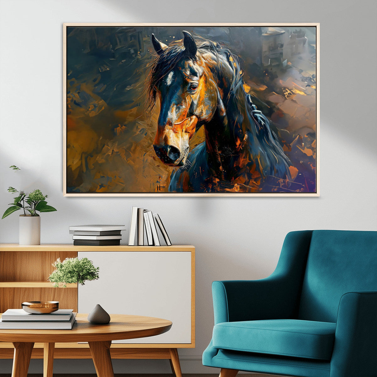 Abstract Horse Wall Art Canvas Print | Farmhouse Wall Decor