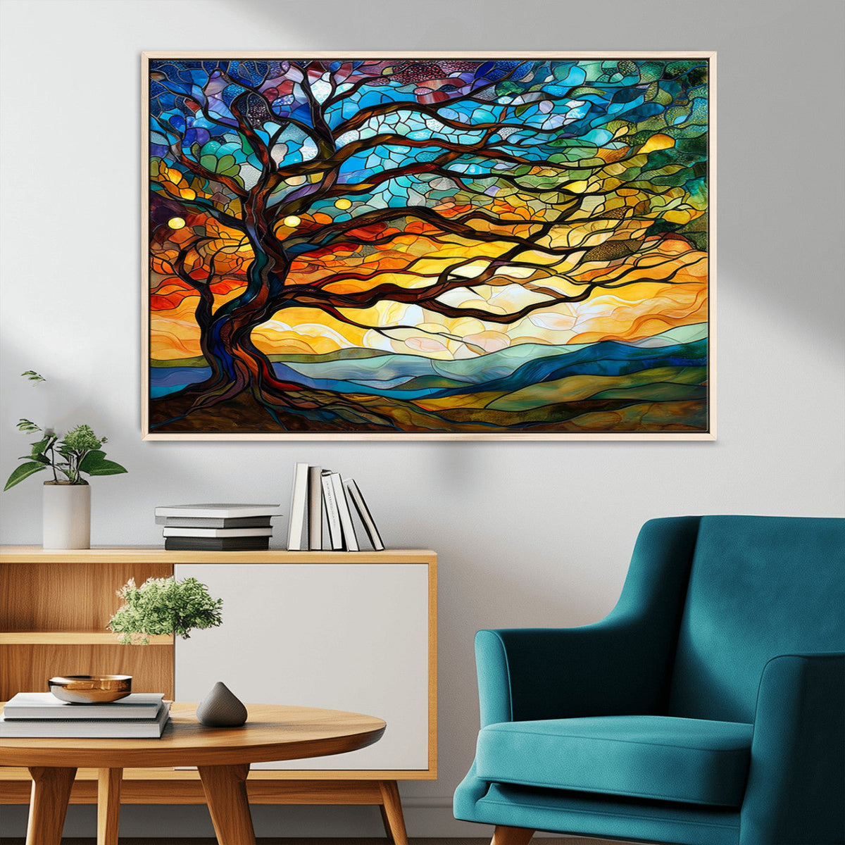 Mosaic Tree Wall Art | Ready to Hang Stained Glass Style