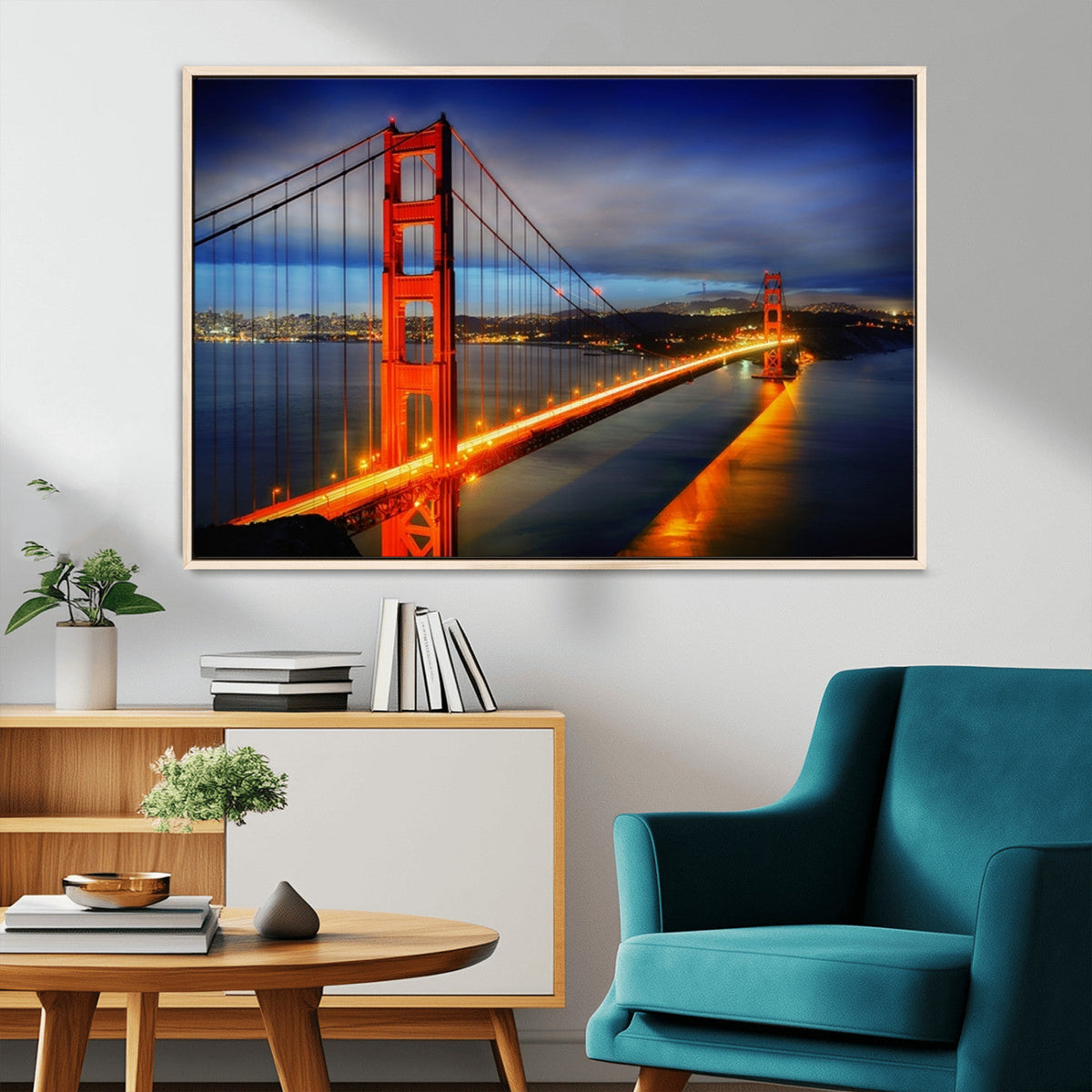 Large Wall Art San Francisco Canvas Print - Wonderful Golden