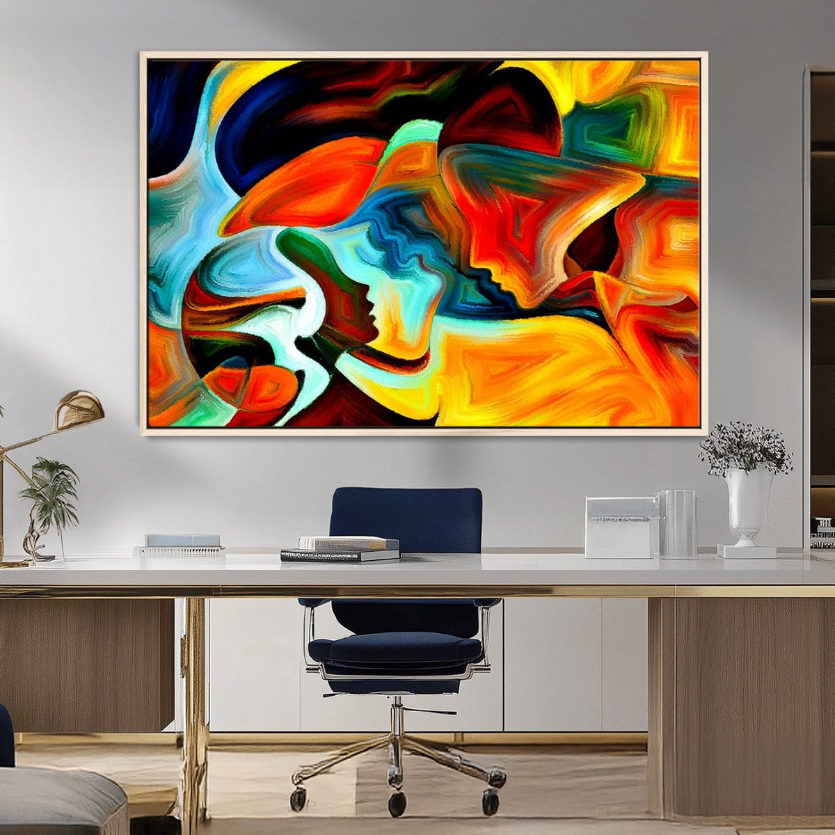 Human Love Figures Abstract Wall Art Canvas Print
