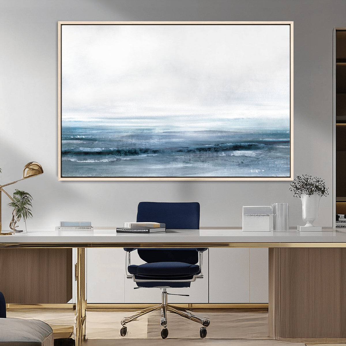 Blue Ocean Abstract Artwork Wall Art Canvas Print