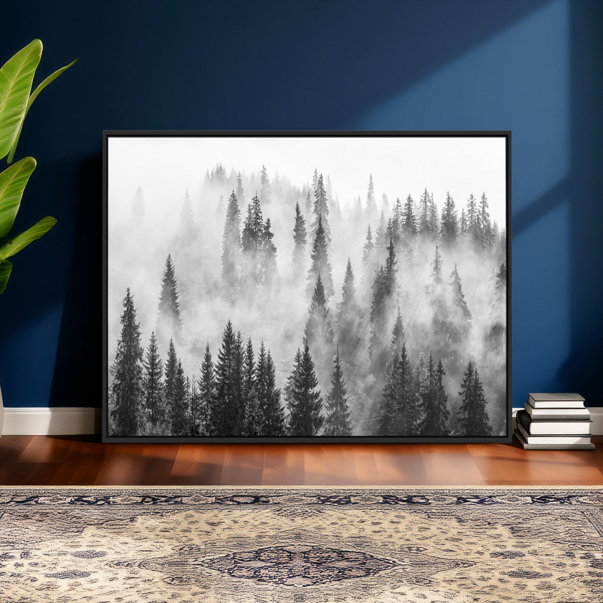 Forest Wall Art Print | Foggy Pine Forest Canvas Wall Art -
