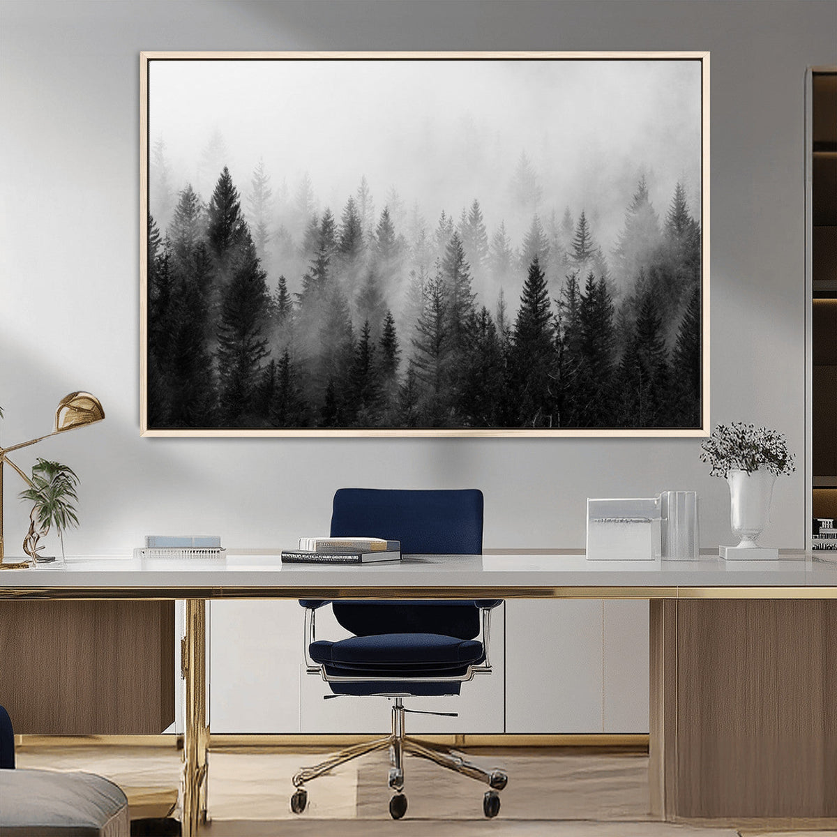 Fogy Forest Canvas Wall Art Print - Mountain Wall Art with