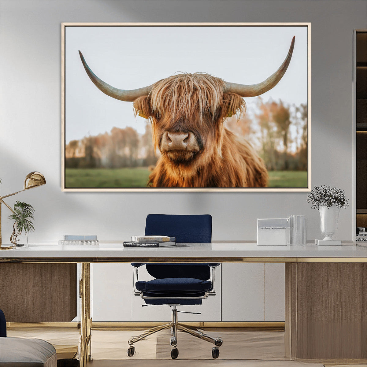 Highland Cow Animal Scottish Cattle Art Print Farmhouse Wall