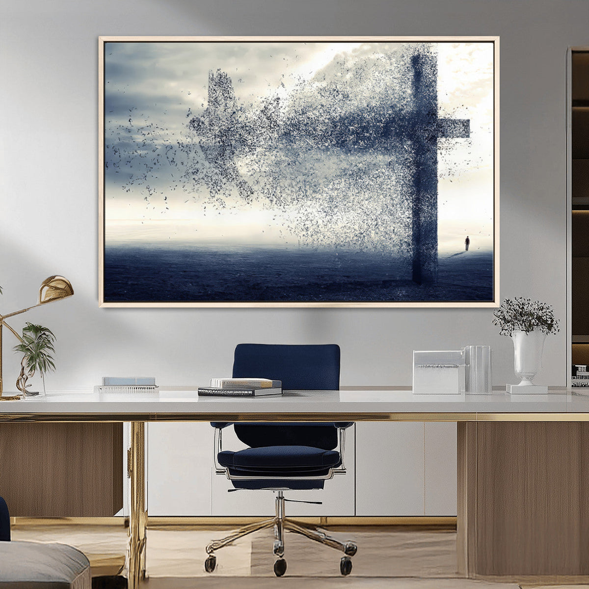 Jesus and the Fading Cross Wall Art Print – Symbol of Faith,