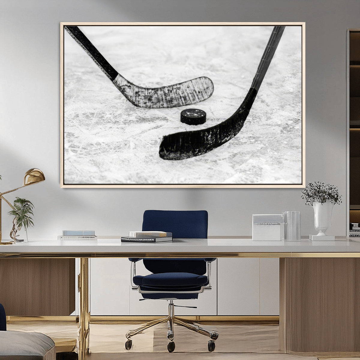 Winter Ice Hockey Sport Canvas Wall Art Print - Hockey Wall