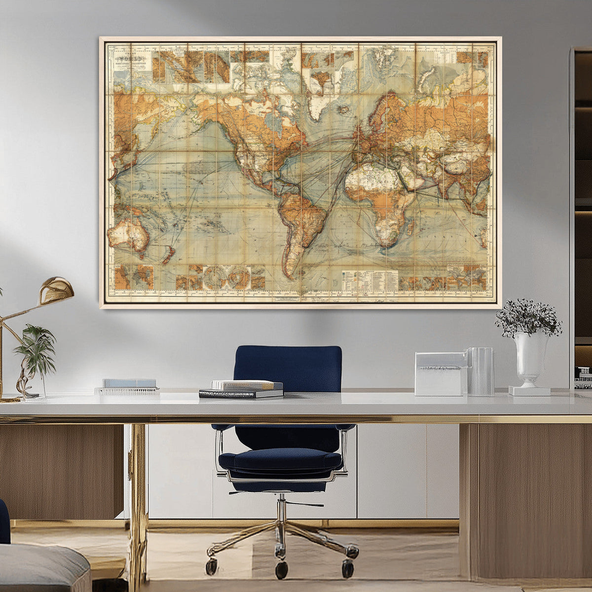 Push Pin World Map Canvas Print – Travel Tracker Wall Art