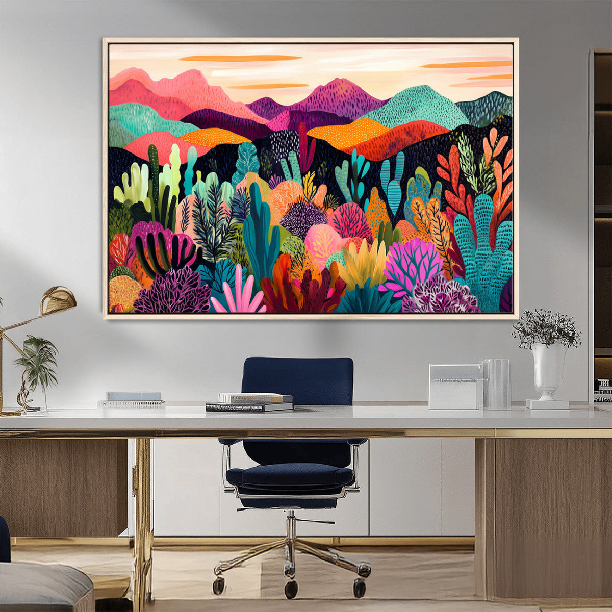 Abstract Kusama Print - Landscape Canvas Wall Art Print -