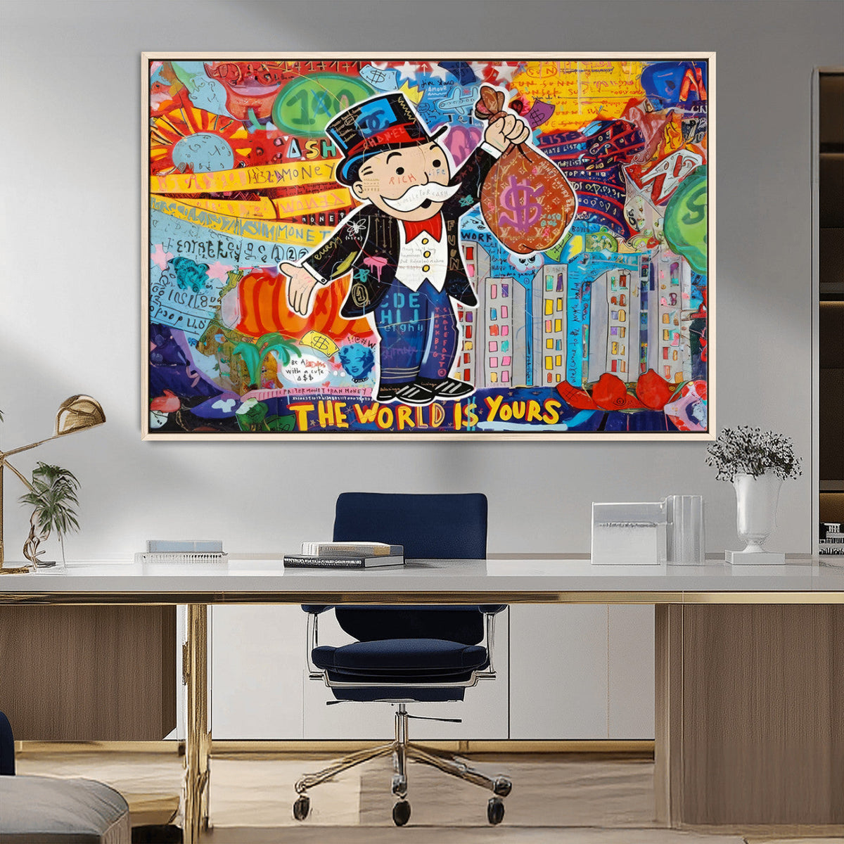 Pop Art Monopoly Man Canvas Wall Art Print - Bold and