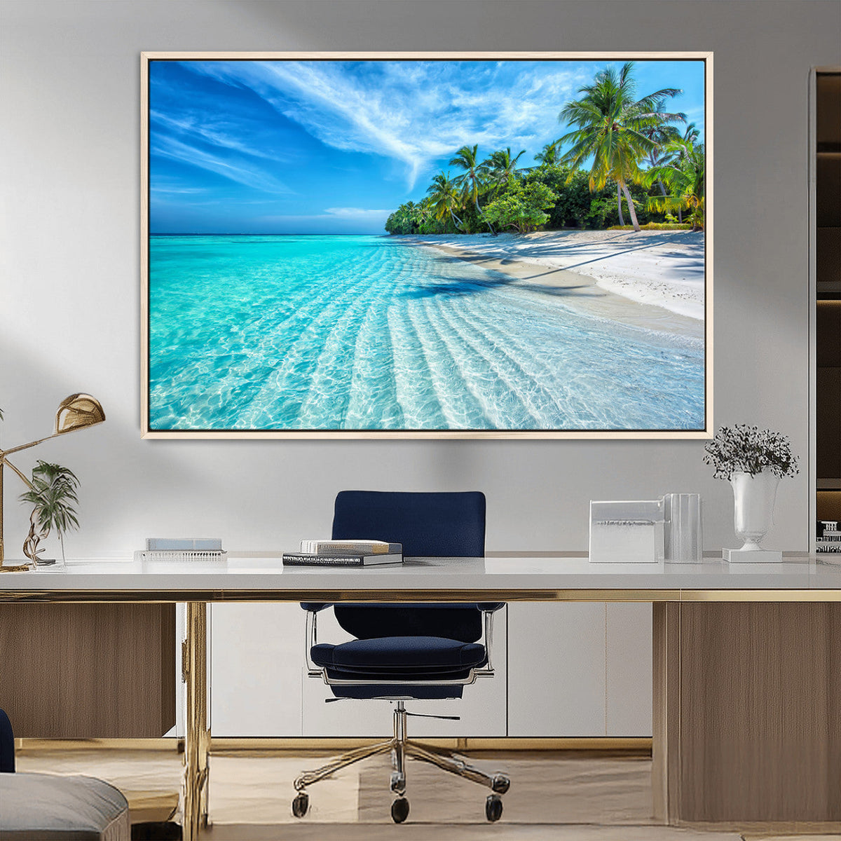 Tropical Beach Wall Art Canvas Print - Serene Ocean
