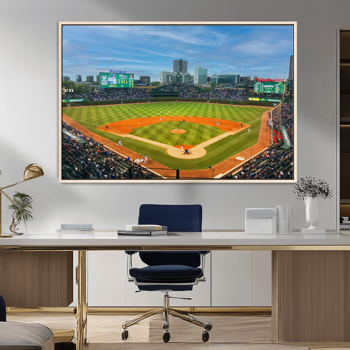 Wrigley Field Chicago Cubs Panoramic Canvas Print –