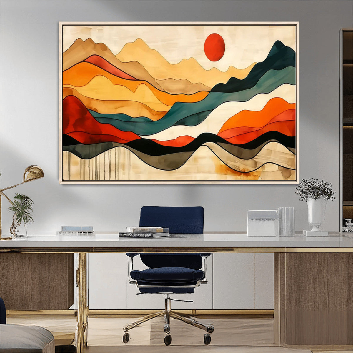 Mid Century Wall Art Print - Abstract Woodland Print -