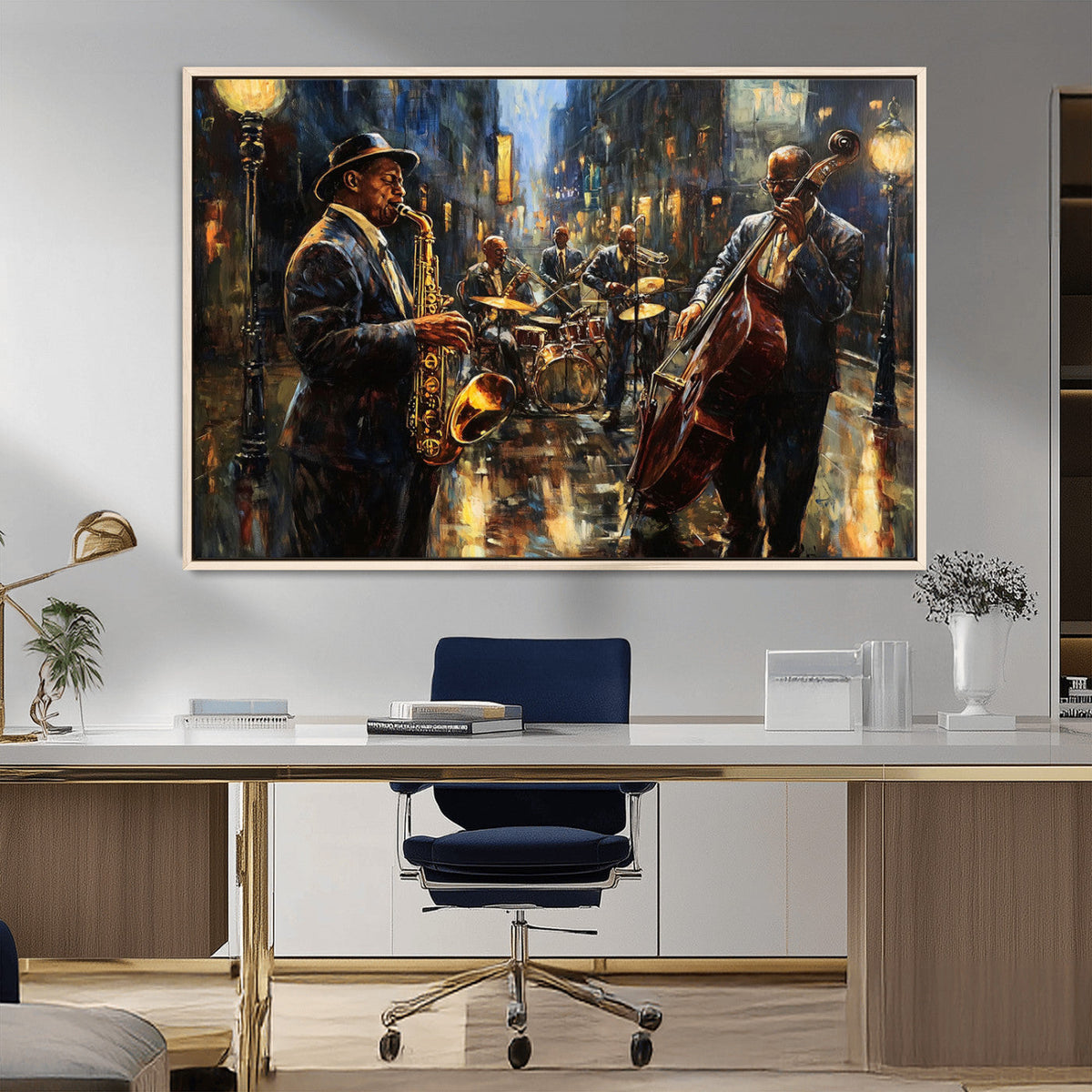 Jazz Canvas Wall Art Print – Abstract African American Music