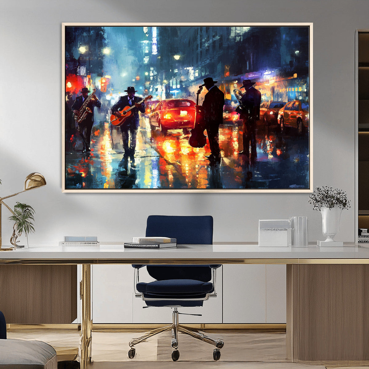 African American Jazz Canvas Wall Art Print – Abstract Music