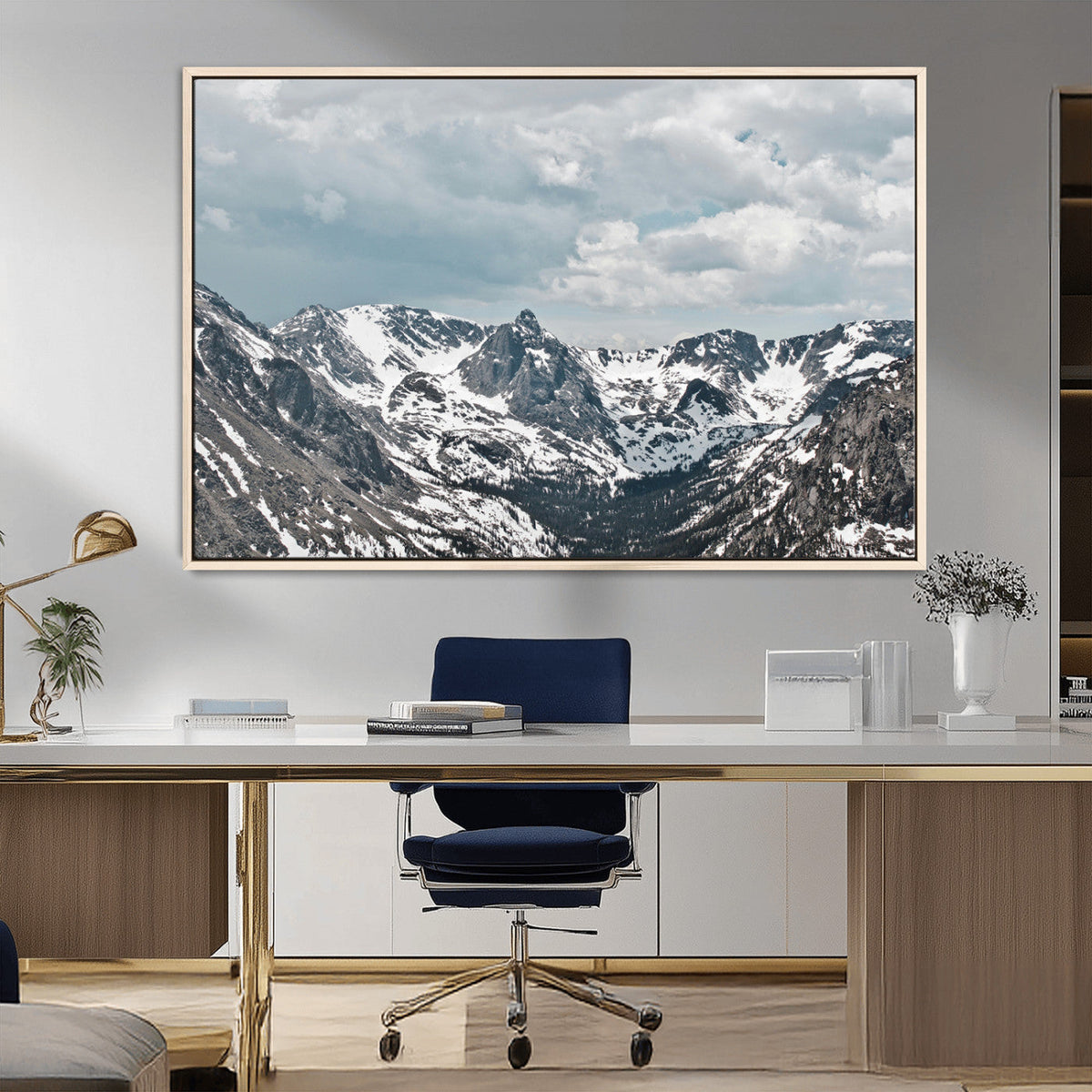 Snowy Peaks Wall Art Canvas Print – Alpine Wilderness
