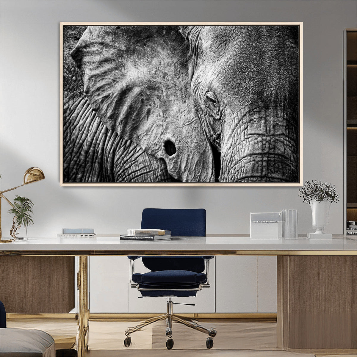 Wild Old Elephant Wall Art Canvas Print