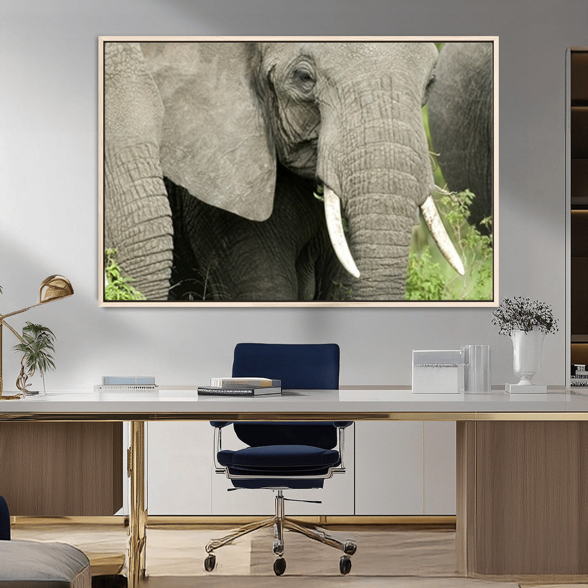 Wild Elephant Wall Art Canvas Print
