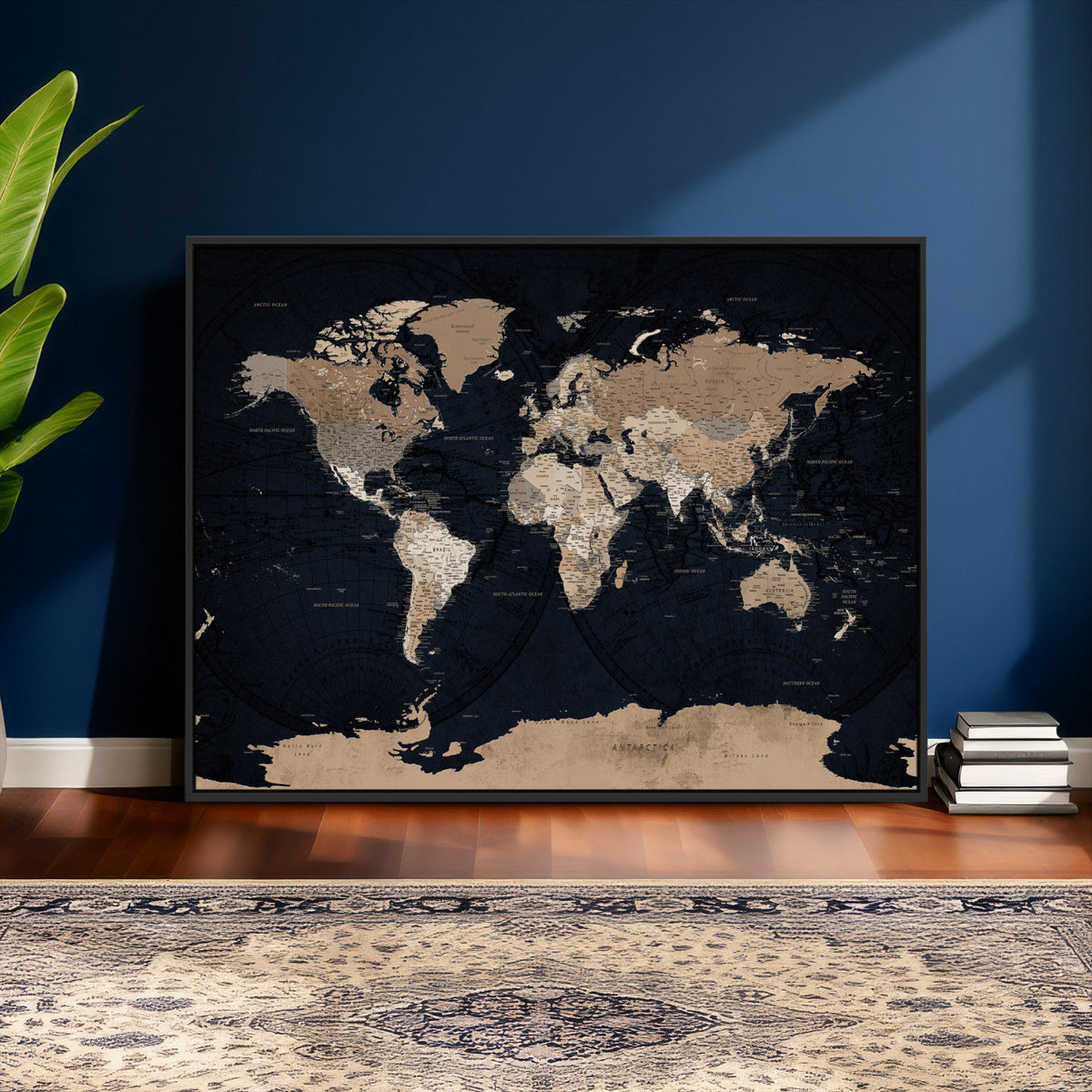 Grunge Wall Art World Map Canvas Print