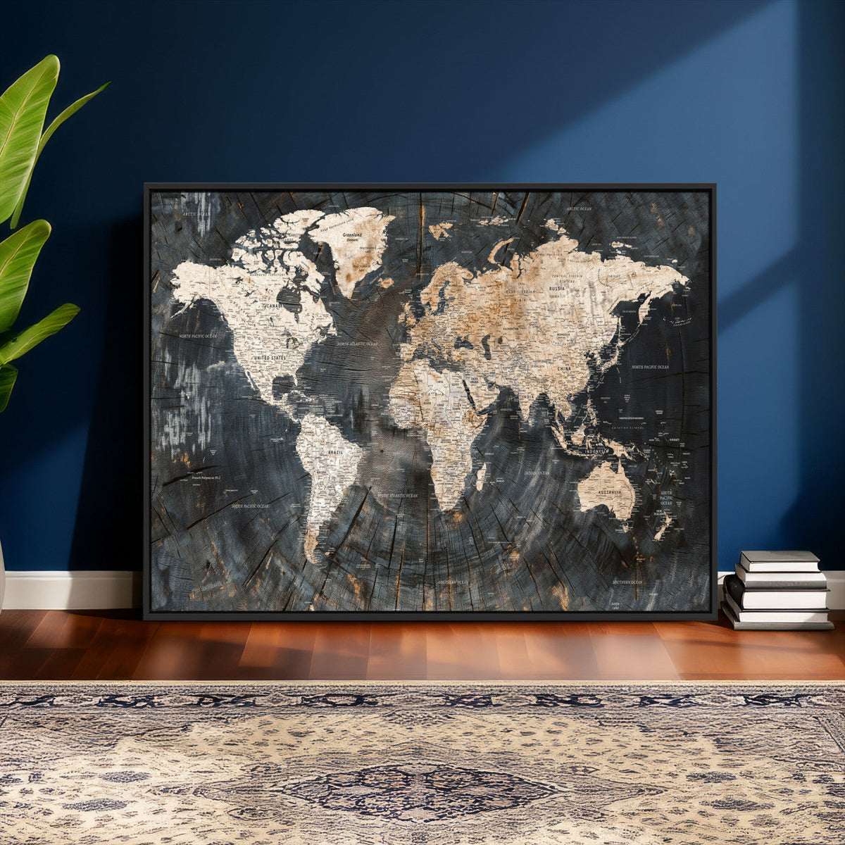 World Map Canvas Print – Detailed Map of the World Wall Art