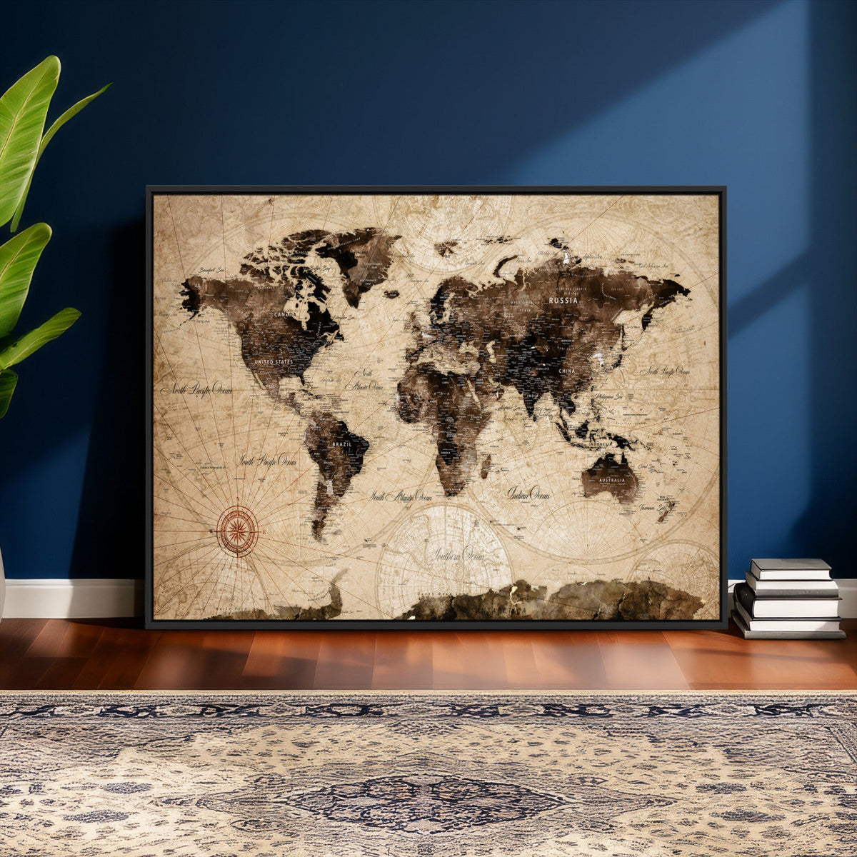 World Map Wall Art Canvas Print