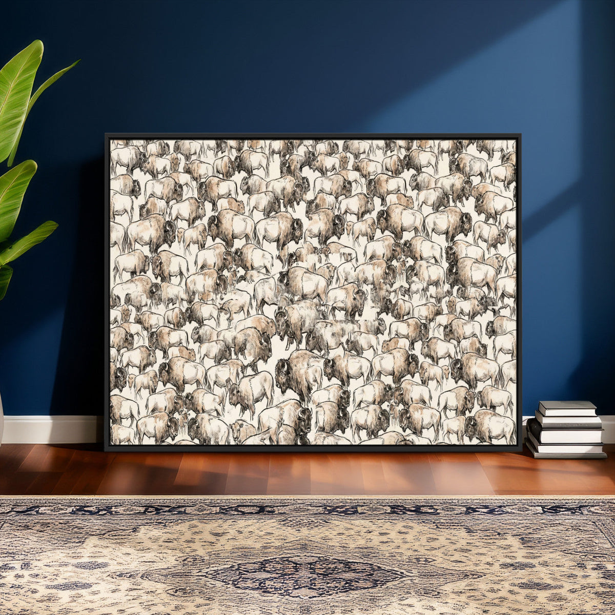 American Bison Canvas Print - Abstract Buffalo Wall Art