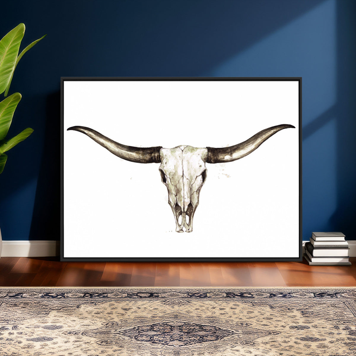 Longhorn Skull Wall Art Canvas Print – Rustic Western