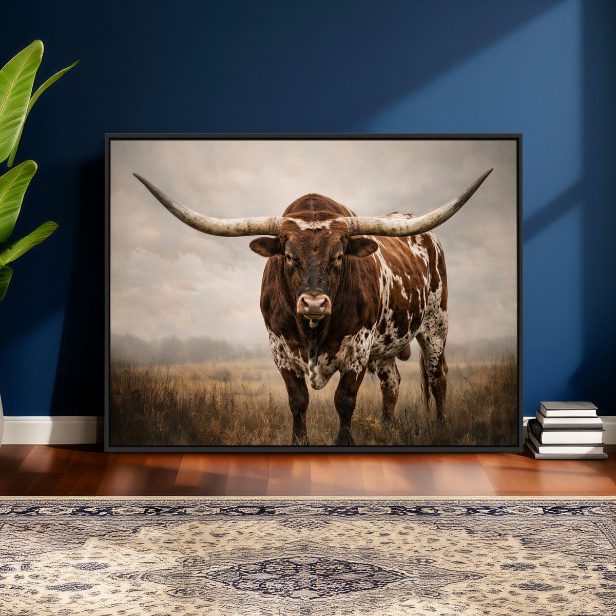 Texas Longhorn Canvas Wall Art Western Bull Desert Moody