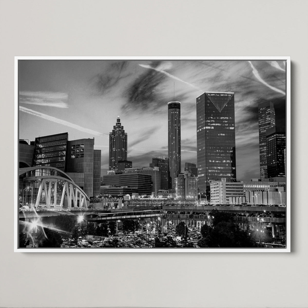 Black and White Atlanta Wall Art Canvas Print