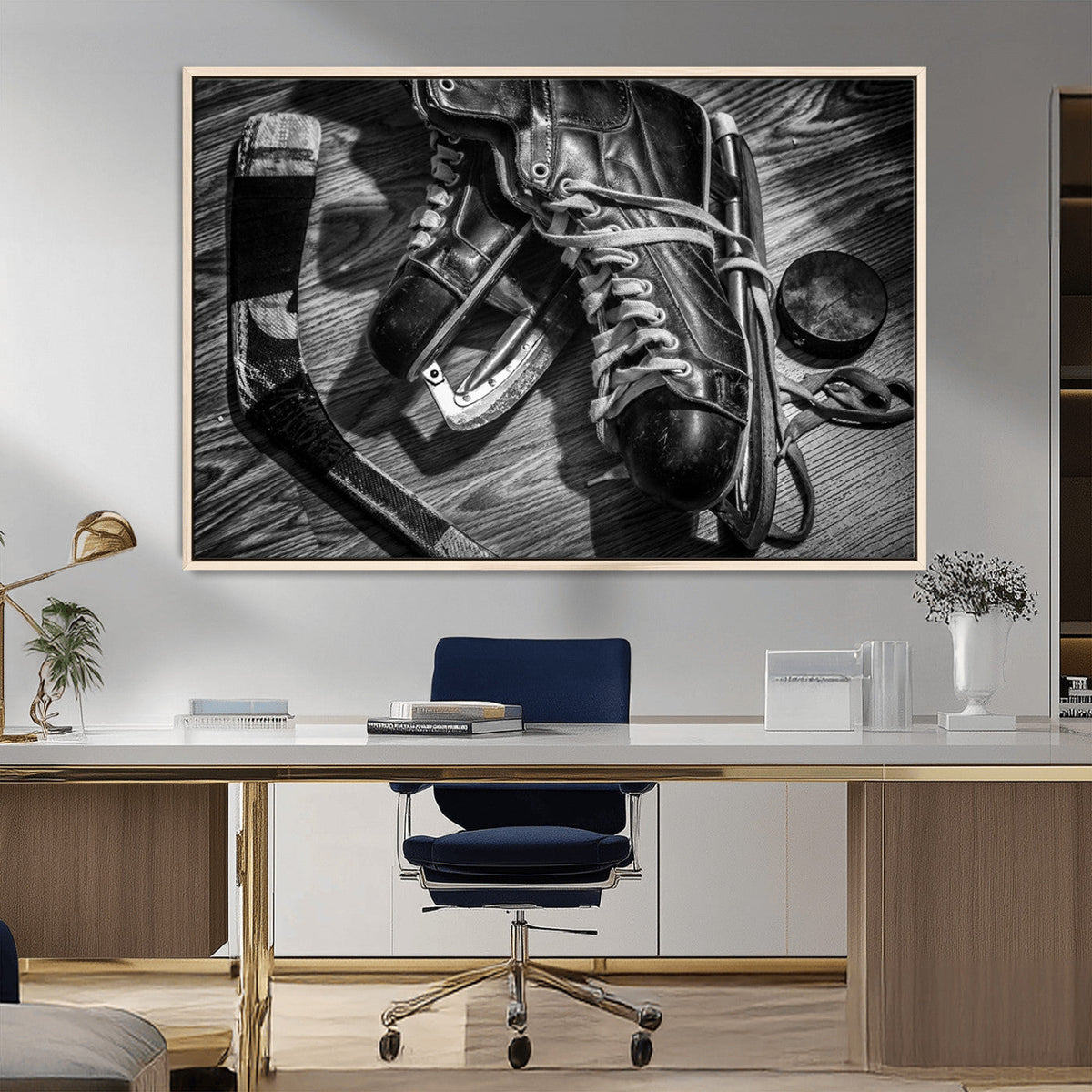 Old Pair of Mens Skates Wall Art Canvas, Men Skates Wall Art
