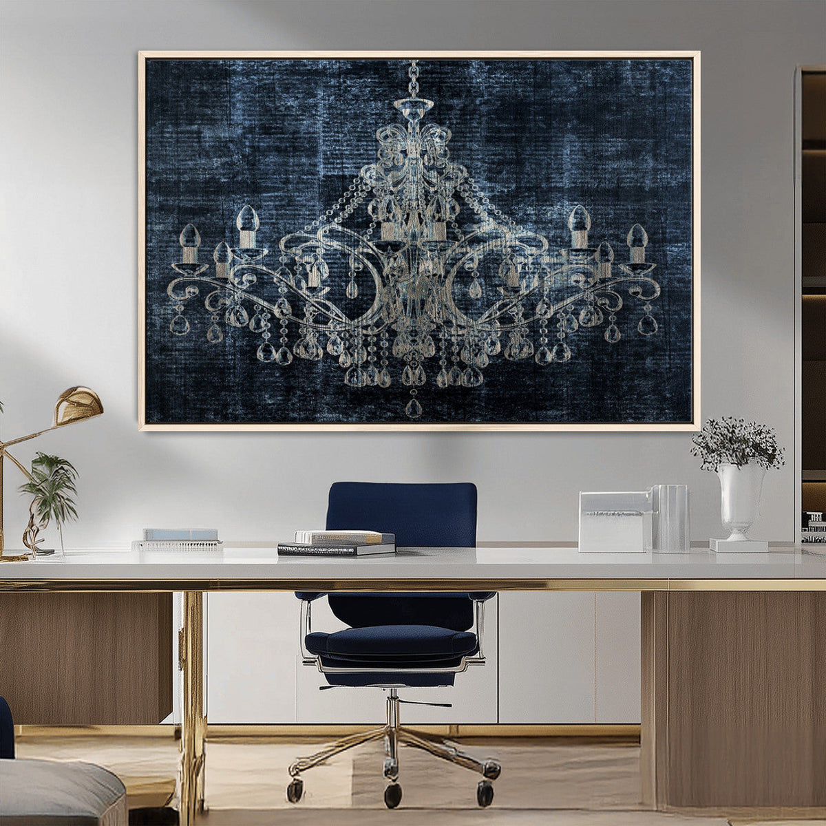 Dark Chandelier Wall Art Canvas Print
