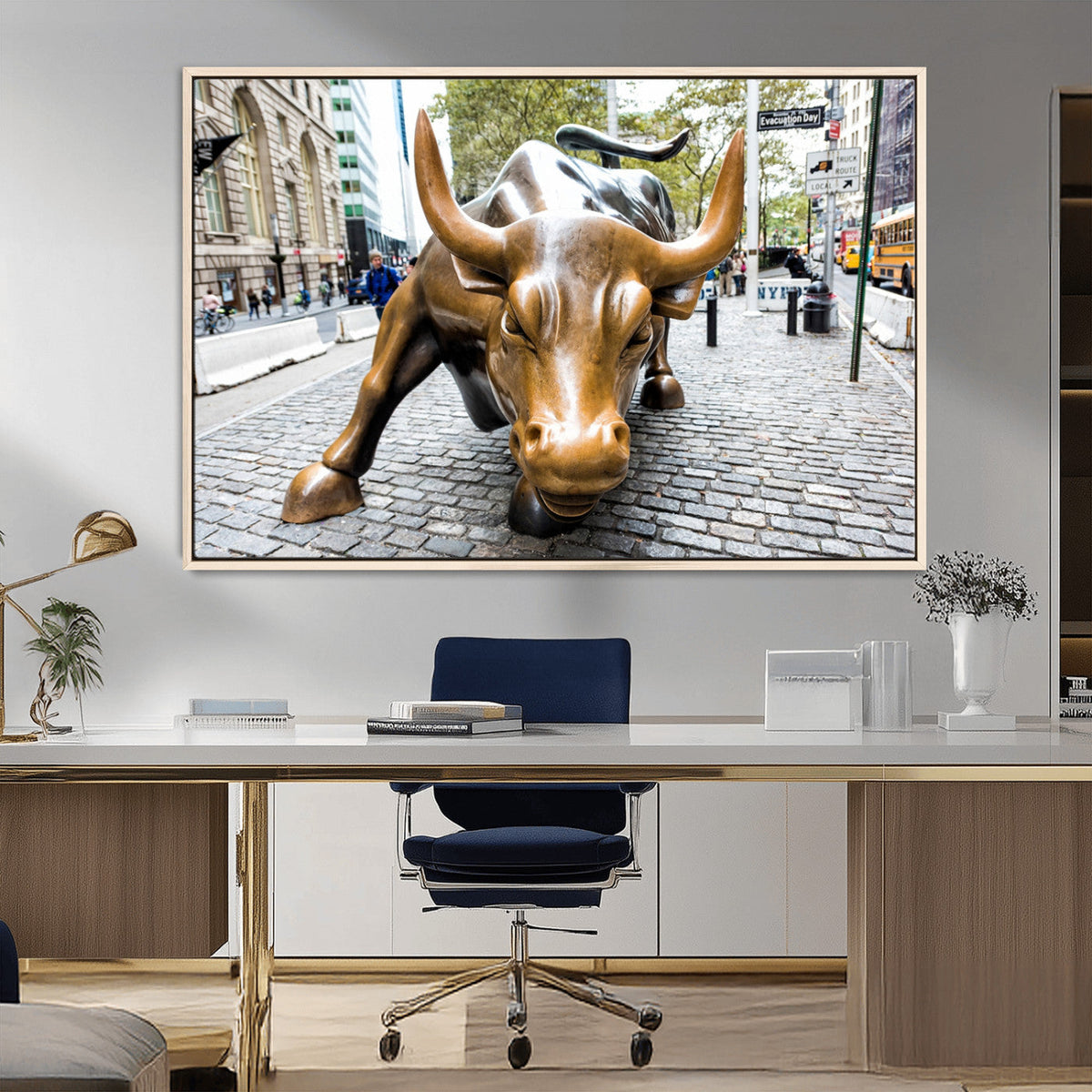 Charging Bull Wall Art Canvas Print