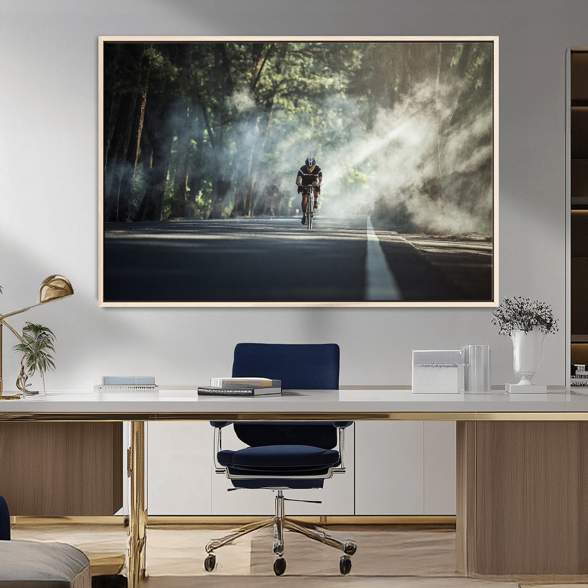 Cycling Road Bike in the Morning, Cycling Road Bike Canvas