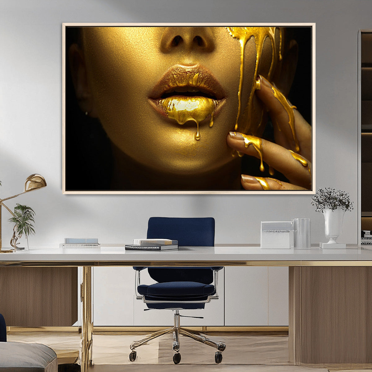 Gold and Women Wall Art Canvas Print