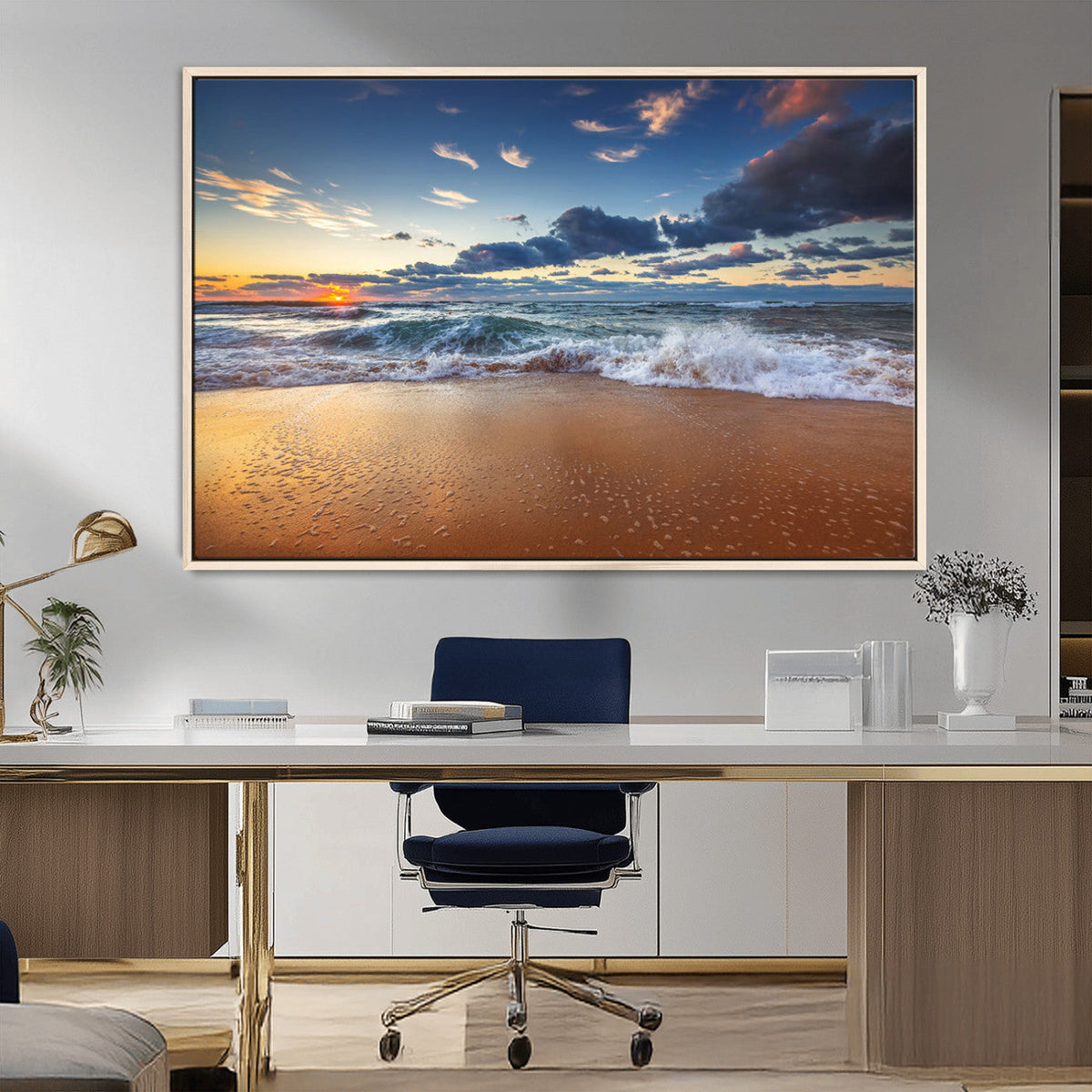 Beach Canvas Wall Art - Coastal Seascape Print for Living