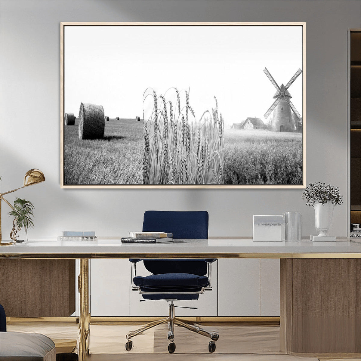 Vintage Farmhouse Black and White Triptych Wall Art – Giclee