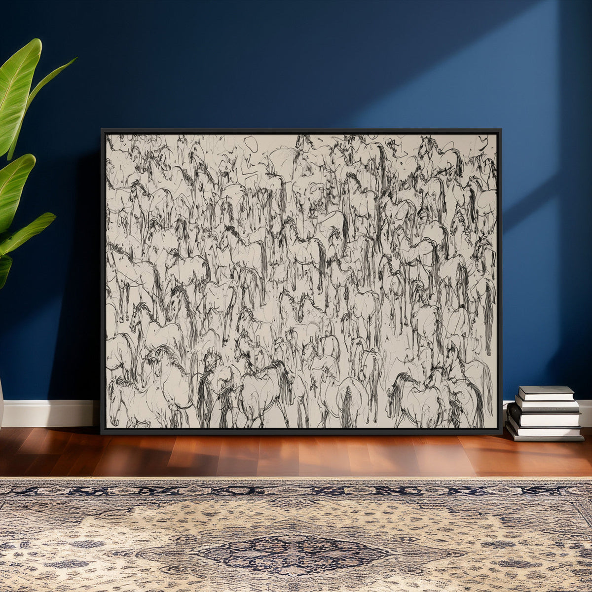 Abstract Horse Sketch Wall Art | Ready to Hang and Framed |