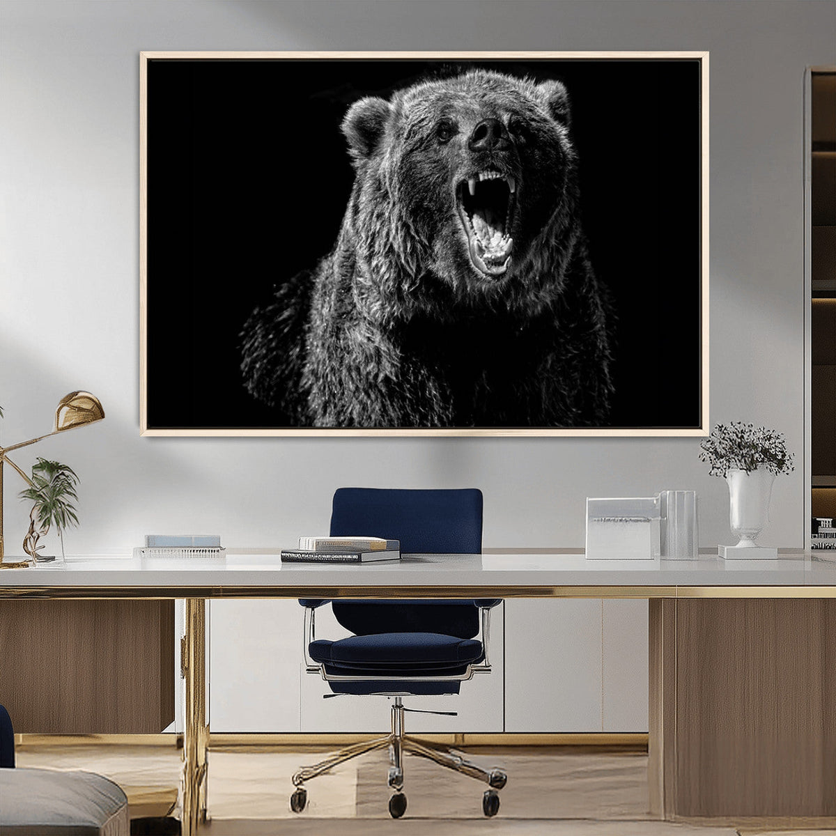 Bear Canvas Print | Wildlife Wall Art for Cabin Decor |