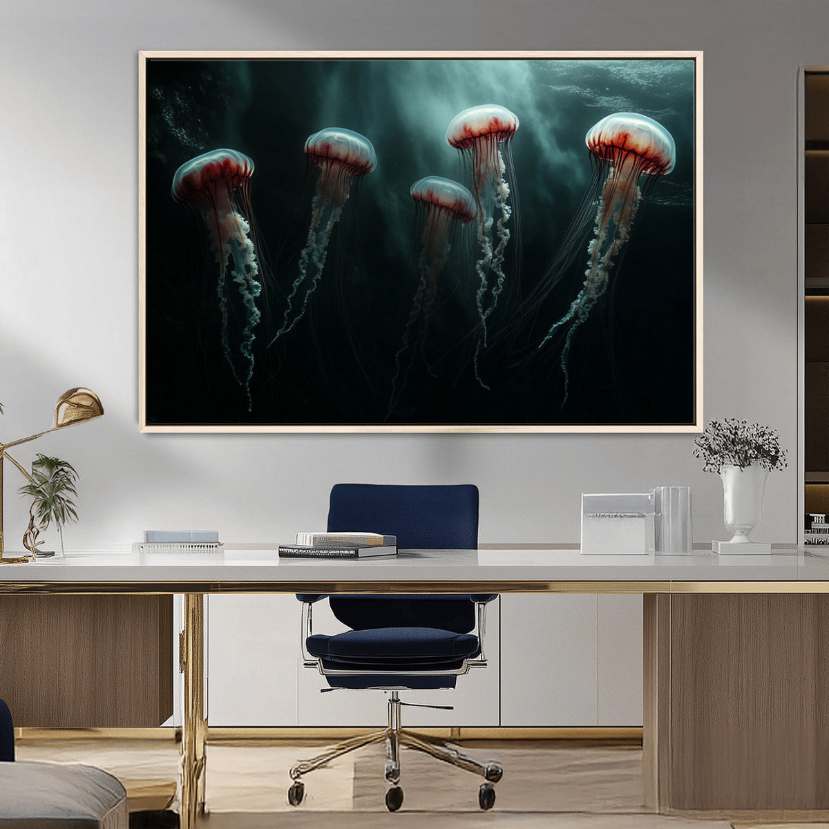 Abstract Jellyfish Wall Art Canvas Print