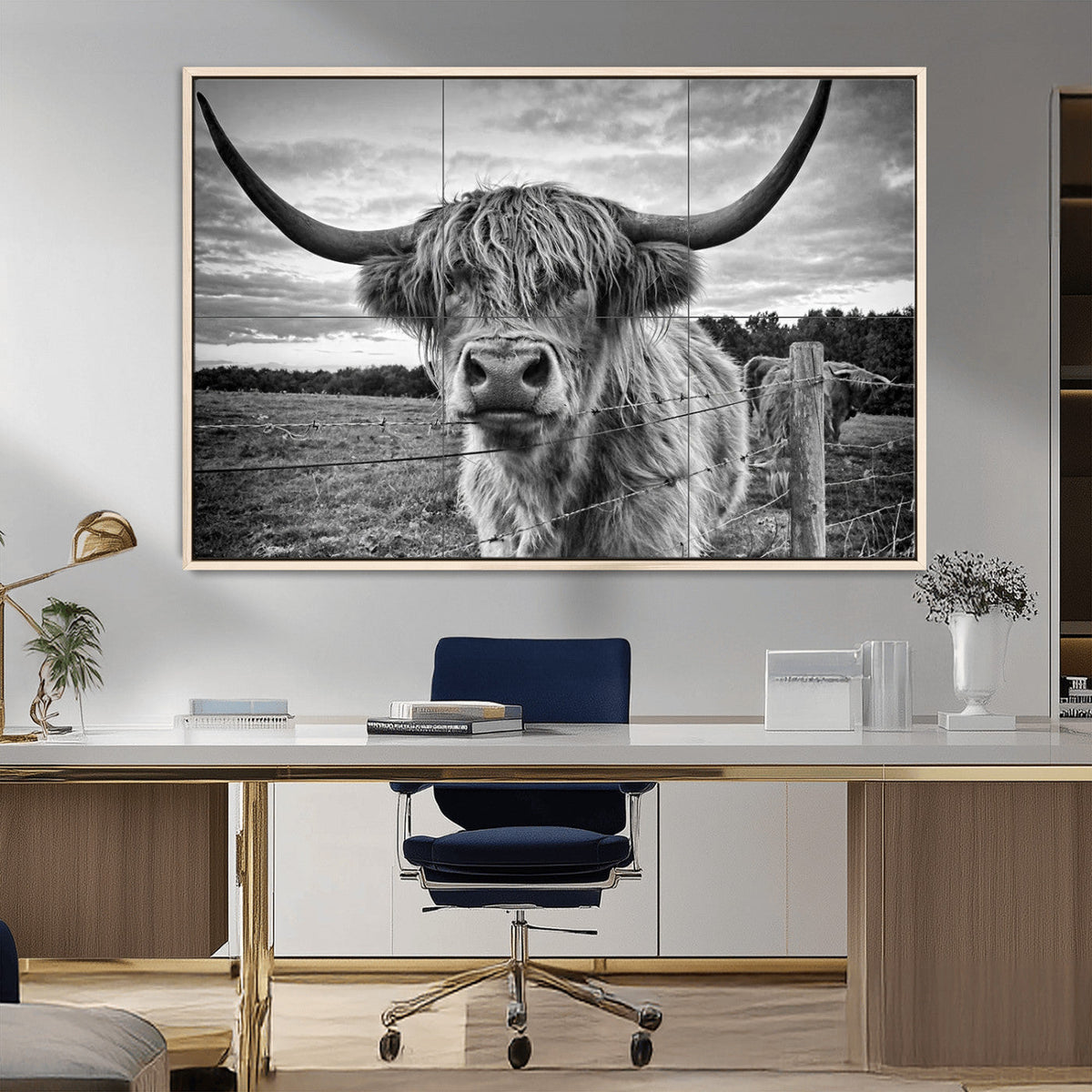 Scottish Highland Cow Wall Art Canvas Print | Ready to Hang